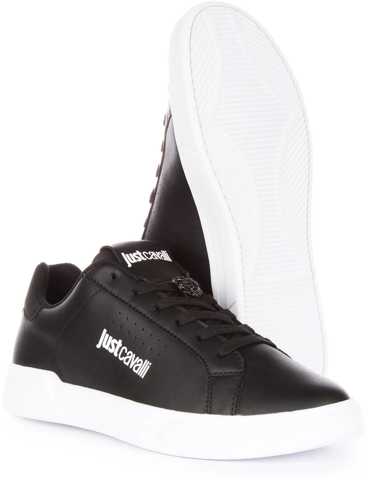 Light Base Just Cavalli Fondo Minimal Low In Black White For Men