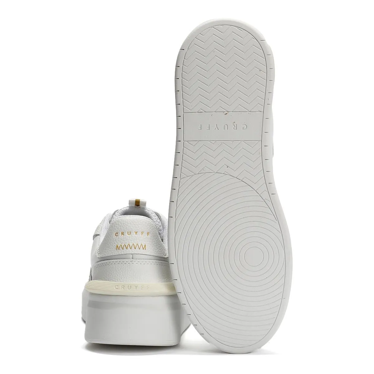 Light Traction Cruyff Endorsed Tennis Leather Men's White Trainers