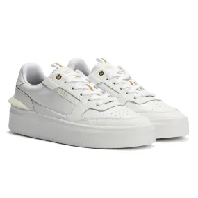 Cruyff Endorsed Tennis Leather Men's White Trainers Shock Cushion Outdoor Grip