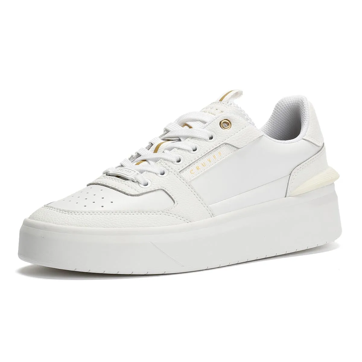 Light Traction Cruyff Endorsed Tennis Leather Men's White Trainers