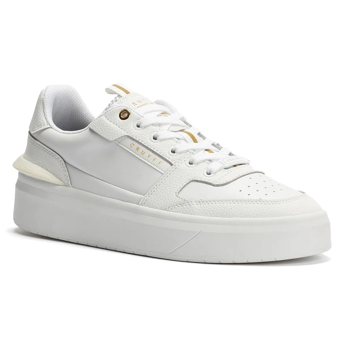 Light Traction Cruyff Endorsed Tennis Leather Men's White Trainers