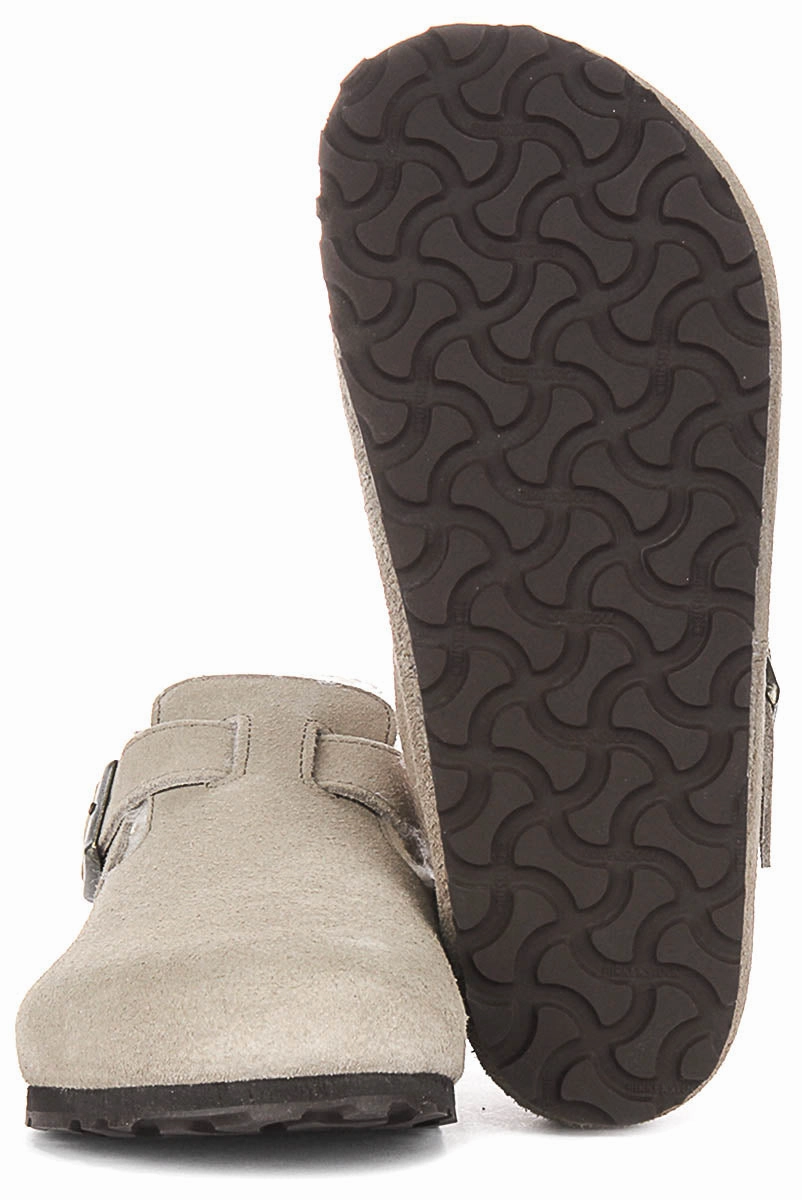 Light - framework Birkenstock London Shearling In Taupe | Regular Fit