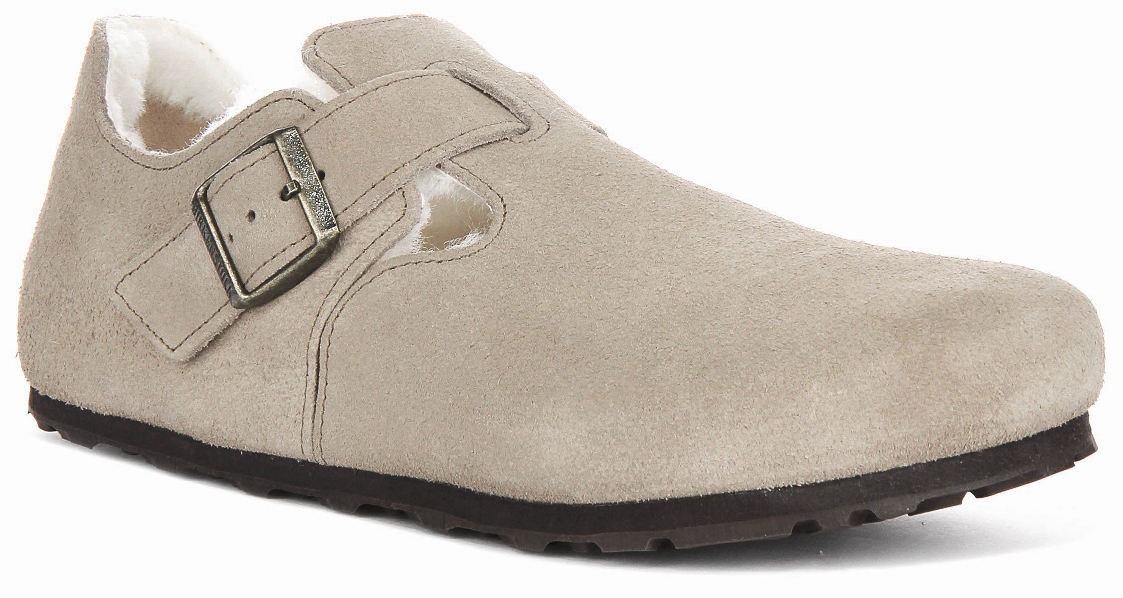 5K running shoes Birkenstock London Shearling In Taupe | Regular Fit
