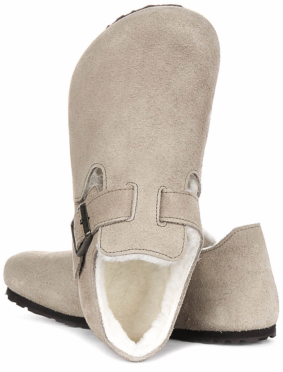 Light - framework Birkenstock London Shearling In Taupe | Regular Fit
