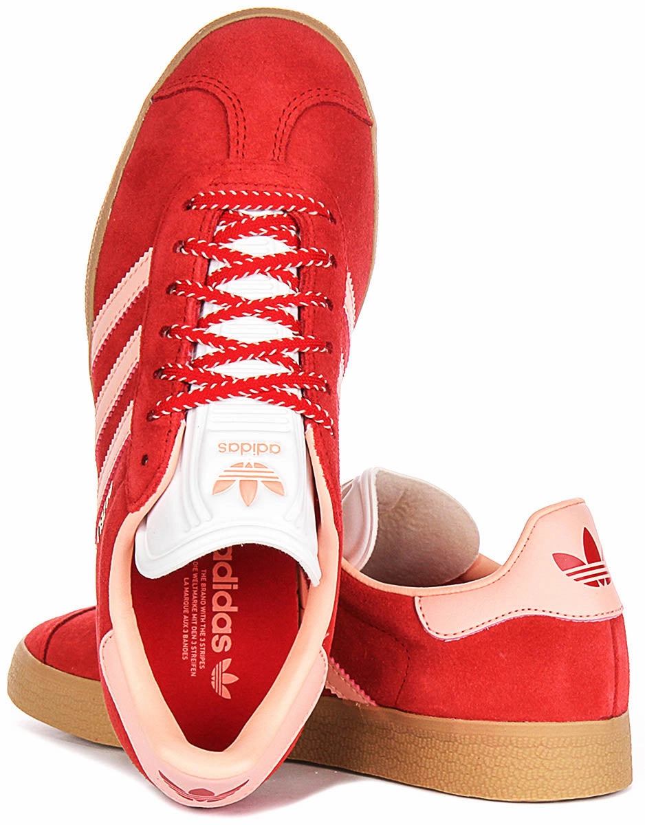 Light - weight build Adidas Gazelle W In Red Pink for Women
