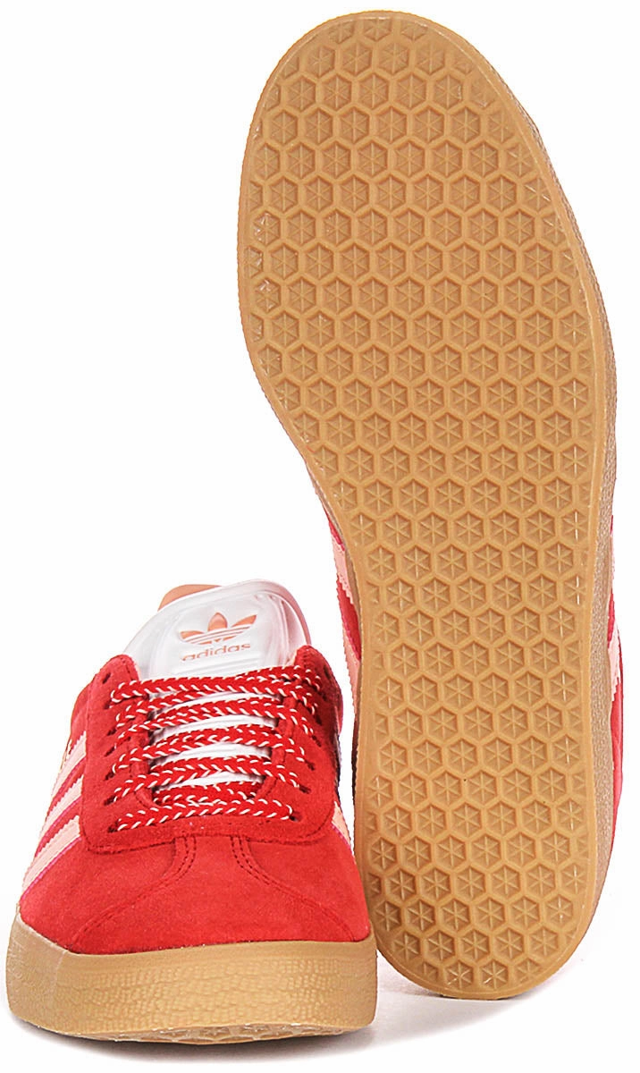 Light - weight build Adidas Gazelle W In Red Pink for Women