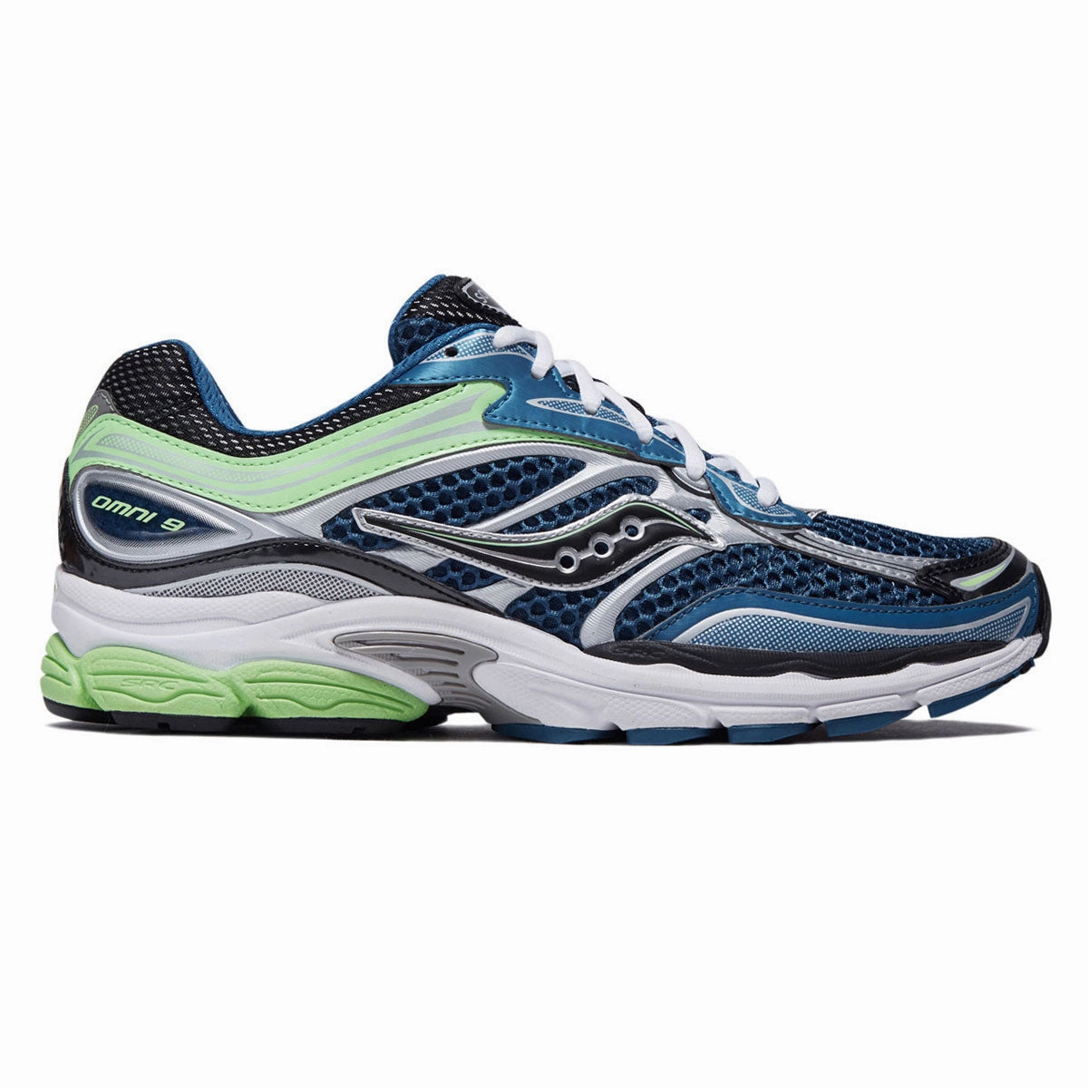 for men Accessories Saucony Progrid Omni 9 Shoes - Blue/Lime