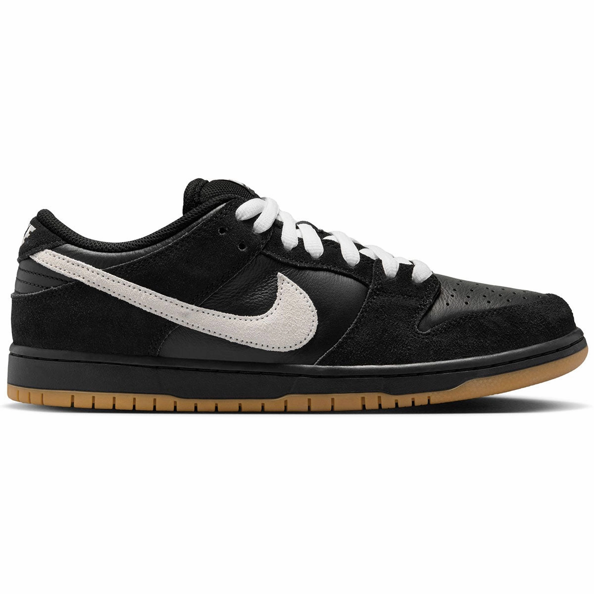 Nike SB Dunk Low Pro Shoes - Black/White/Black/Gum/Light Brown Flex Motion