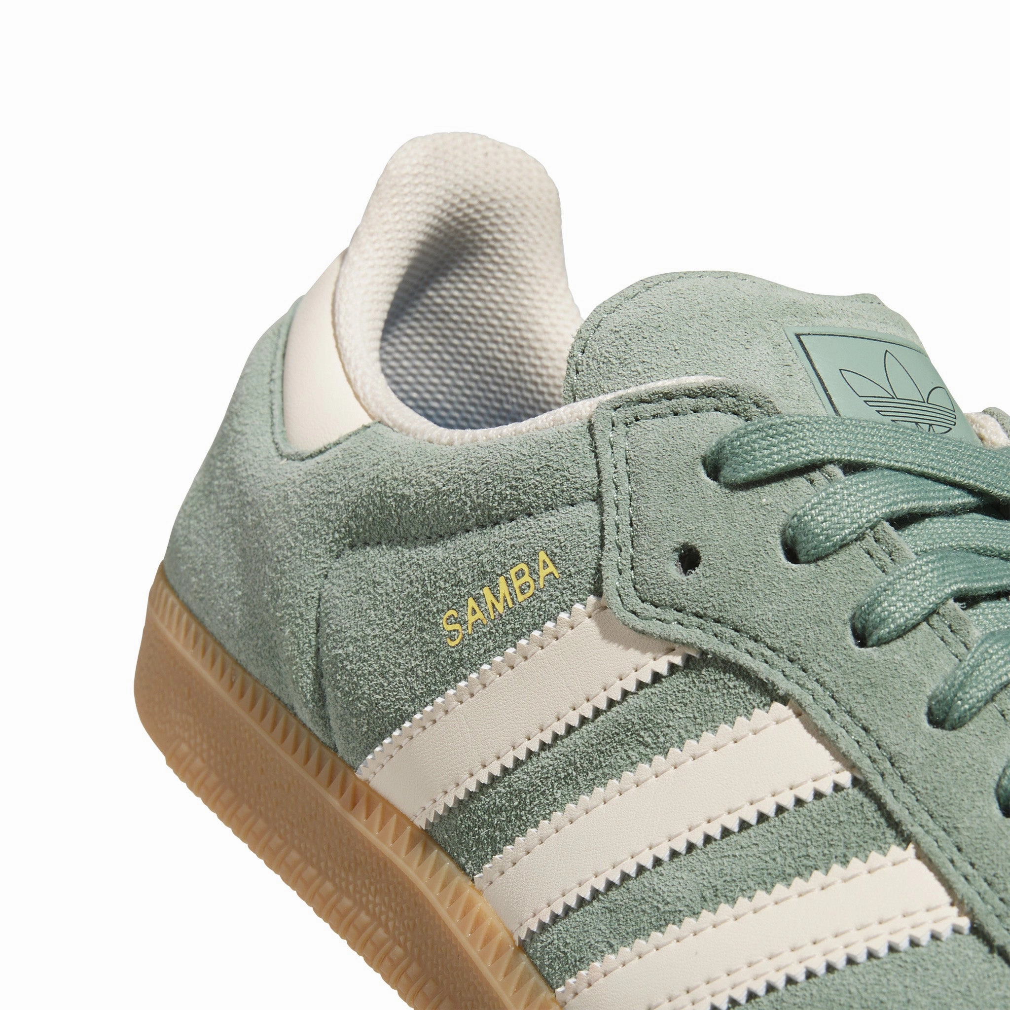 Light fabric layer design Adidas Samba ADV Silver Green / Wonder White / Gold Metallic Sale