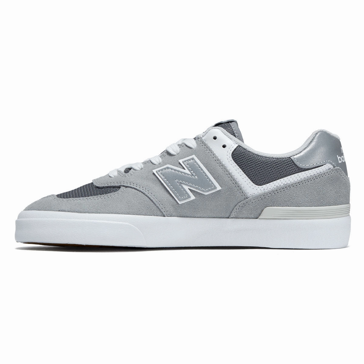 Light Flow New Balance 574 Vulc Shoes - Grey/White Suede