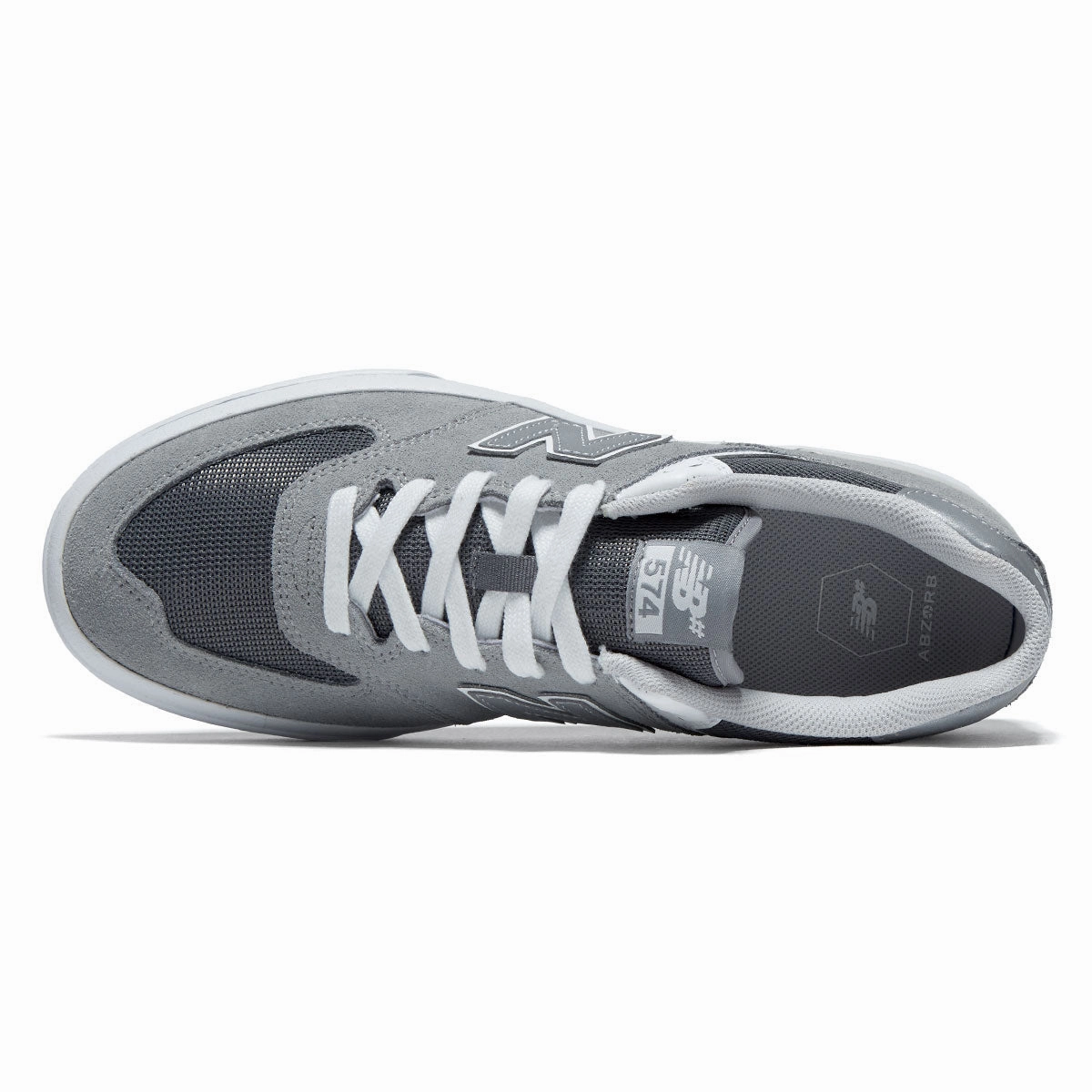 Light Flow New Balance 574 Vulc Shoes - Grey/White Suede