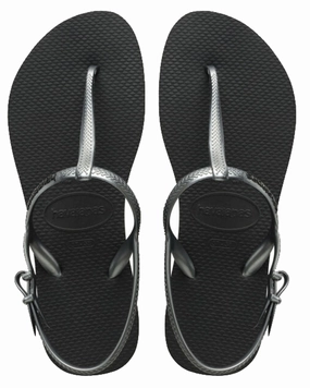 Havaianas Freedom In Black Silver Easy Steps All-day Comfort