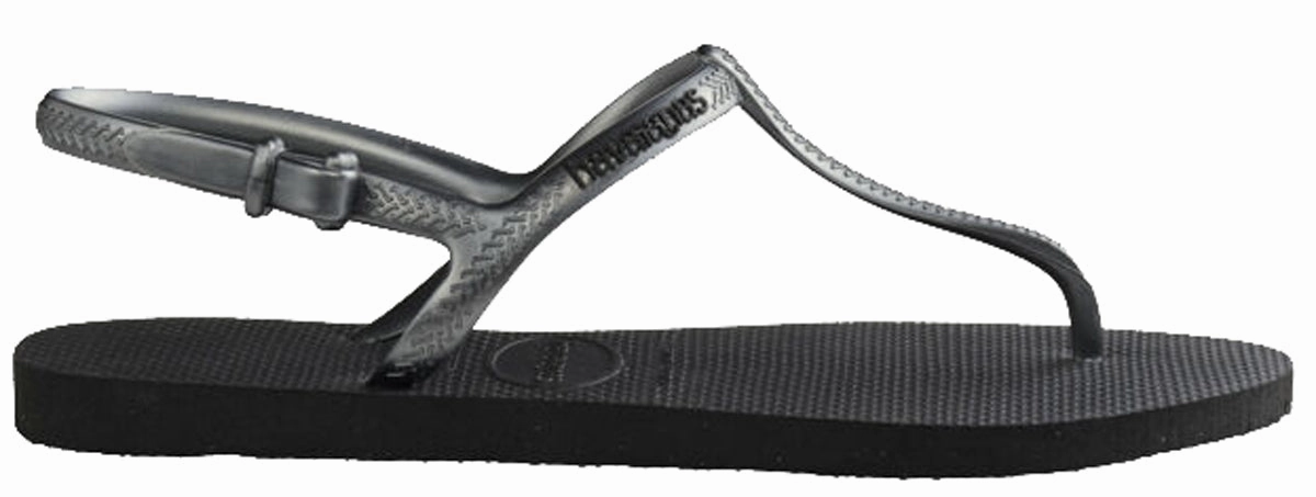 Light Footbed Havaianas Freedom In Black Silver