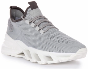 Justinreess England Bounce 5 Running Trainer In Grey Creek Path Easy Fit