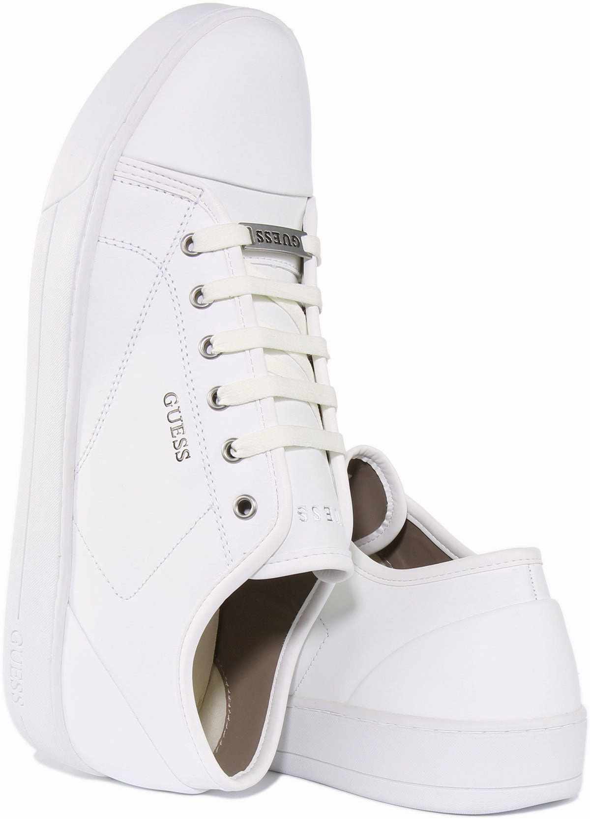 Light Motion Guess Udine Trainers In White For Men
