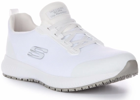 Skechers Squad SR In White For Women Slip Step Fit