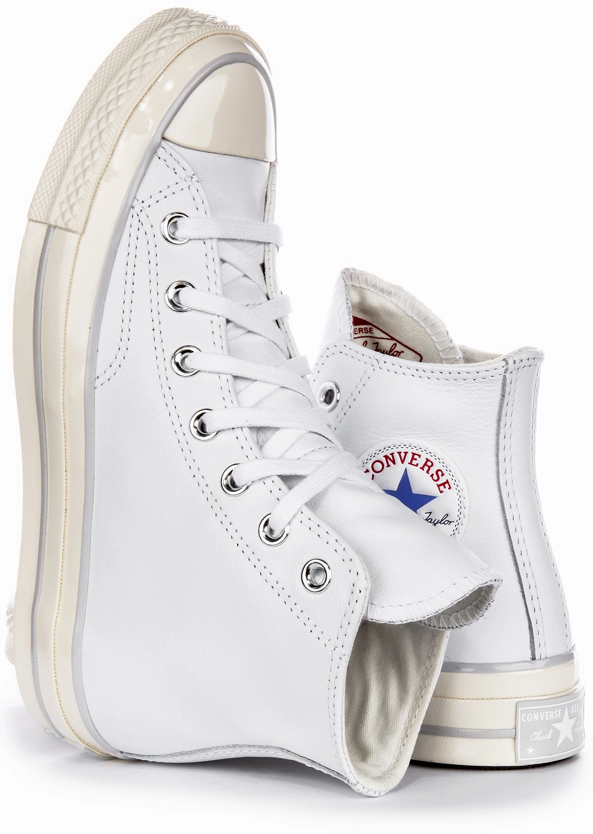 Light Sole Converse Chuck 70s High A07201C In White Leather