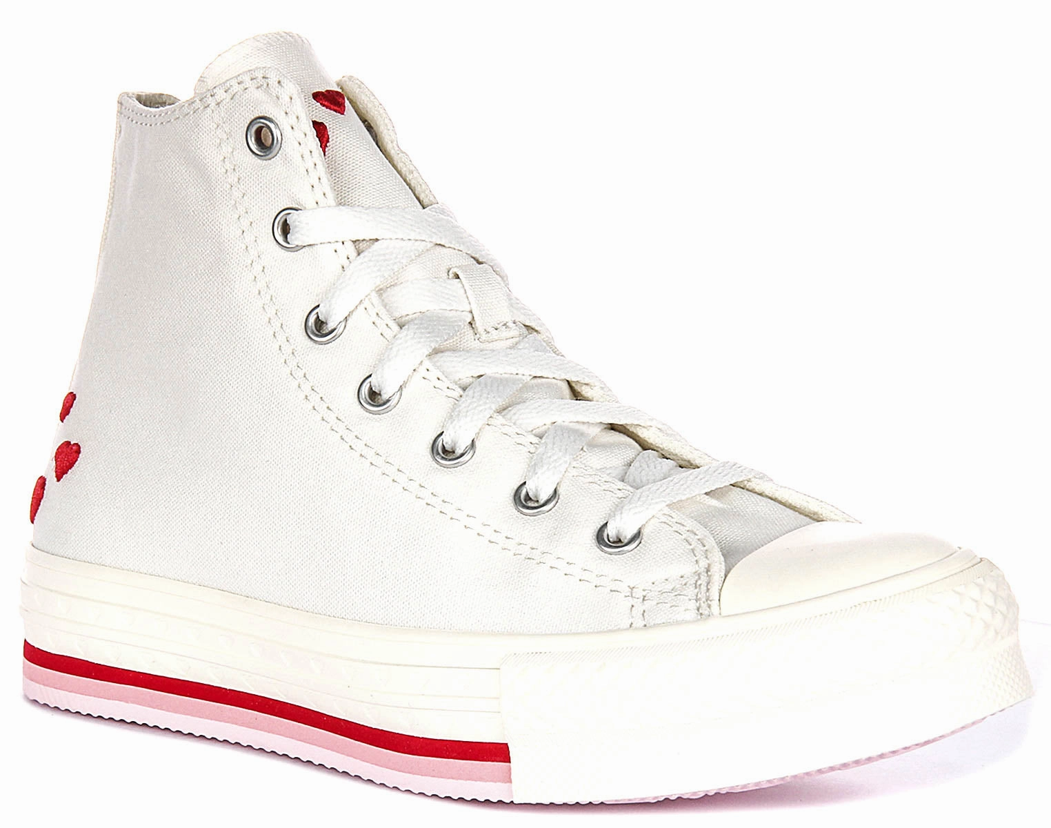 Converse All Star Lift A10716C In White Red For Junior Insta Shot Mountain Path