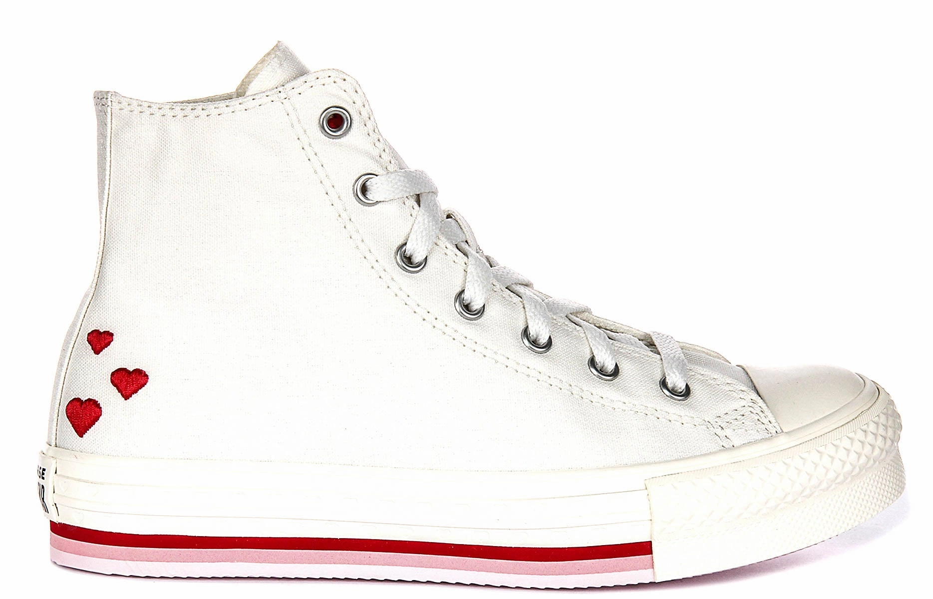 Light Step-In Converse All Star Lift A10716C In White Red For Junior