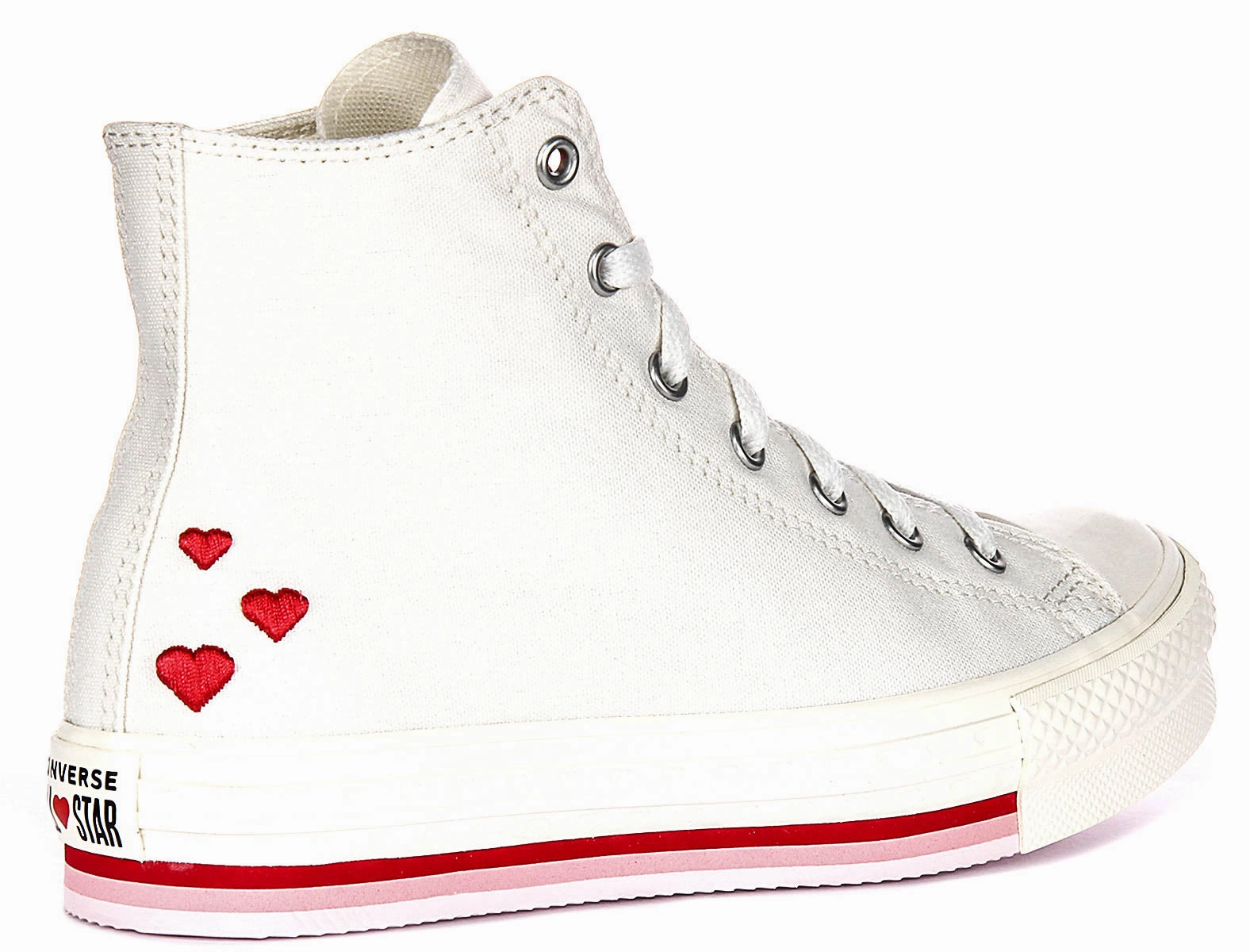 Light Step-In Converse All Star Lift A10716C In White Red For Junior
