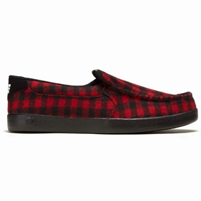 All weather Relax Ready Slip DC Villain 2 Shoes - Black/Red Plaid