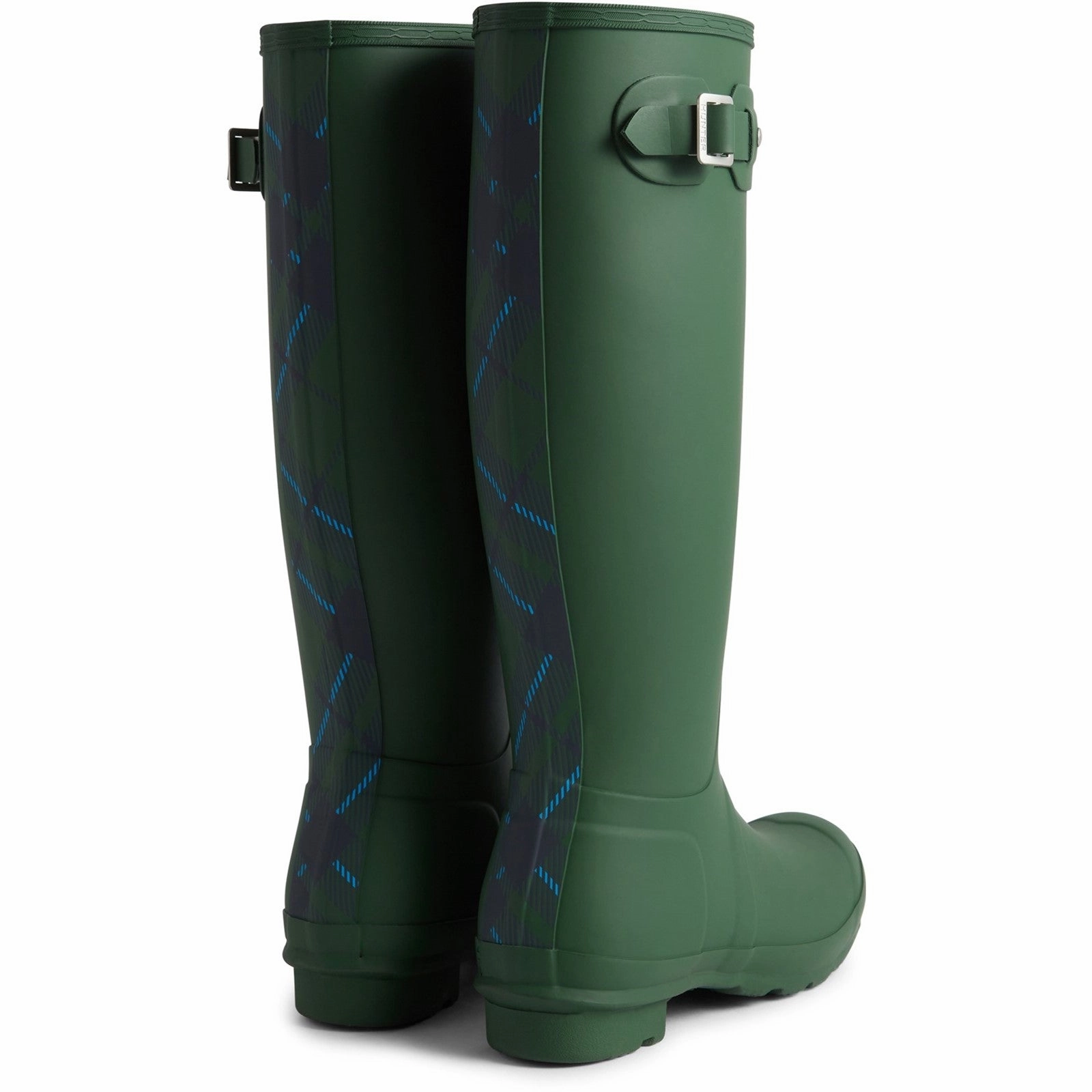 Light Walk Flex HFRW0005242-HG Original Tall Tartan Back Strap Wellington Female Green