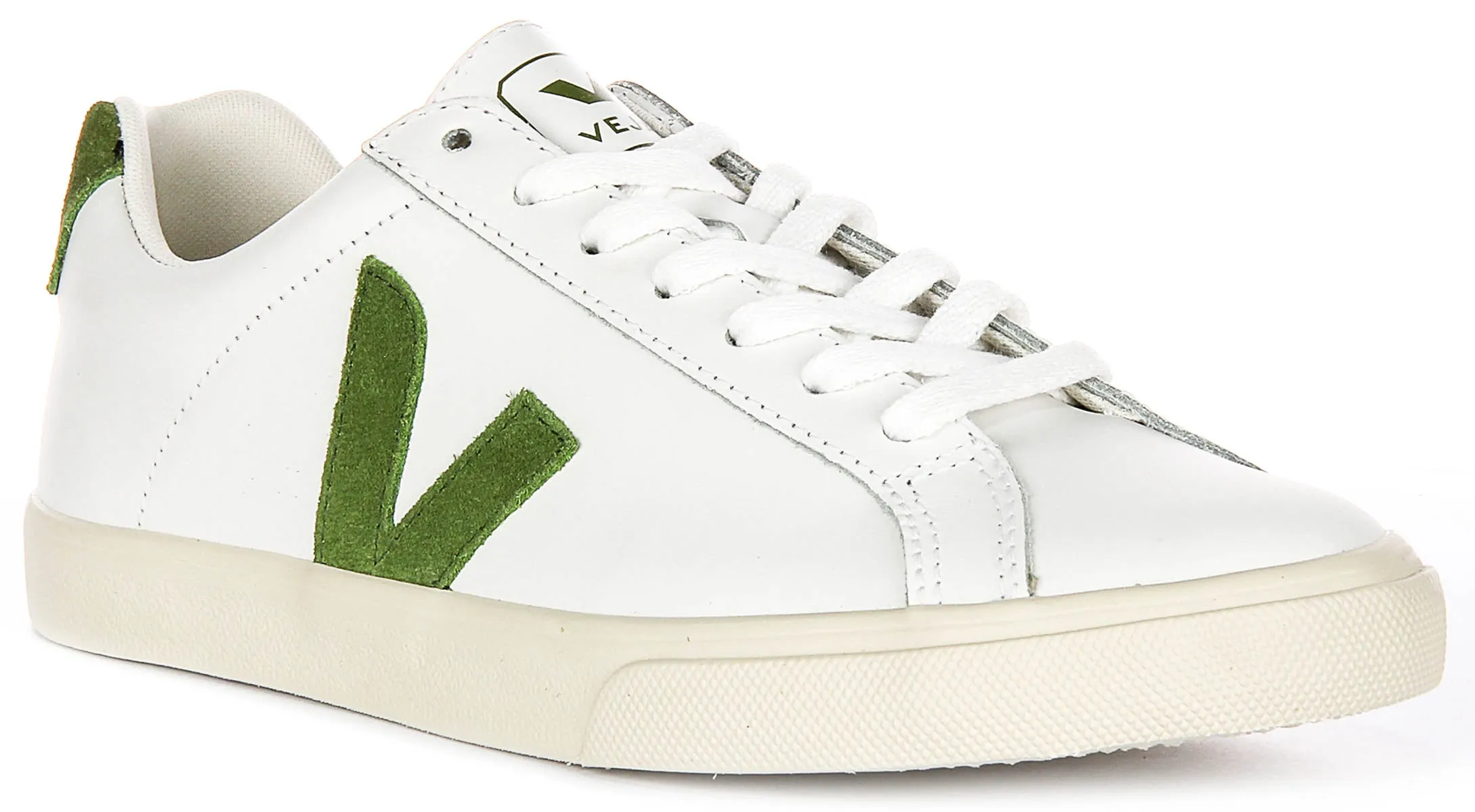 Veja Esplar Logo In White Green For Women Stretch Build Travel Gear