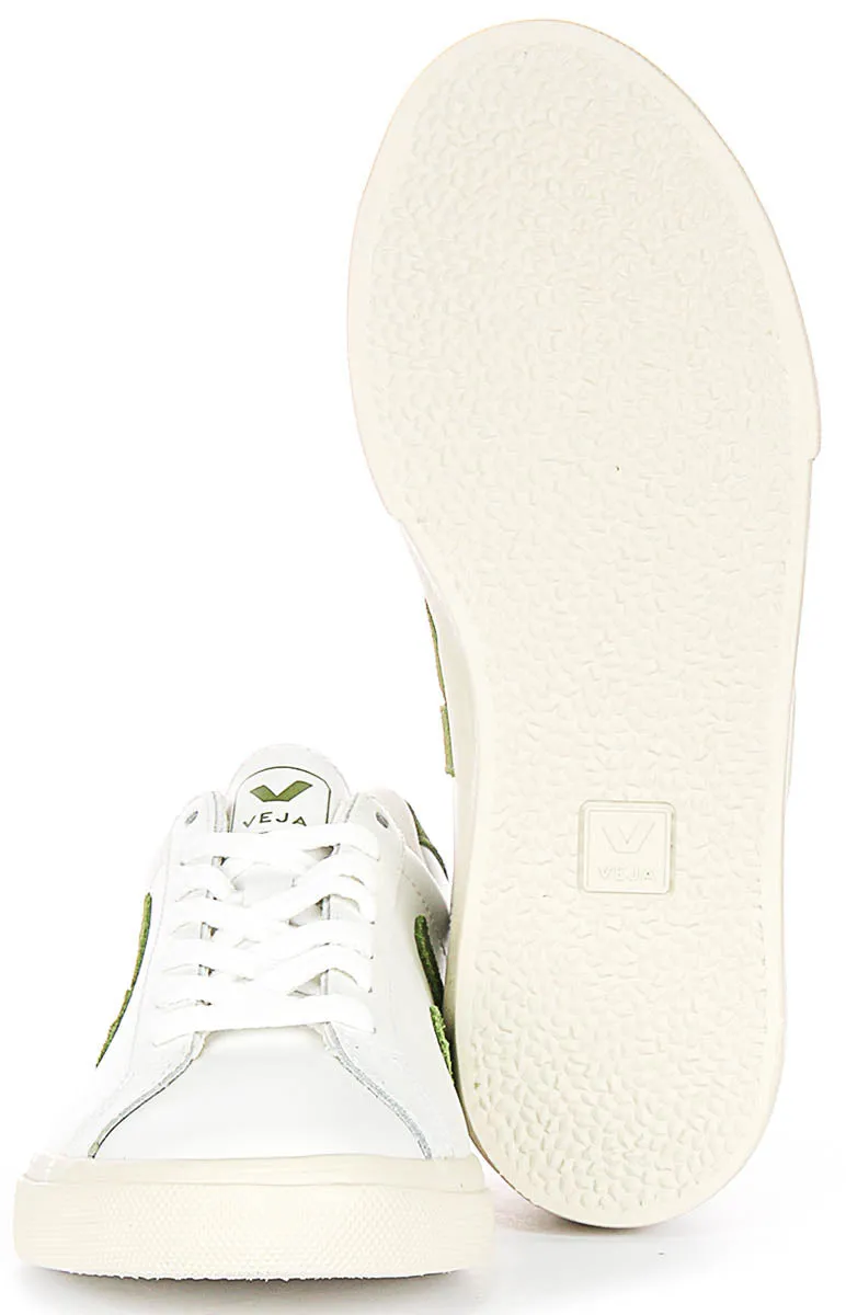 Lightweight Build Veja Esplar Logo In White Green For Women