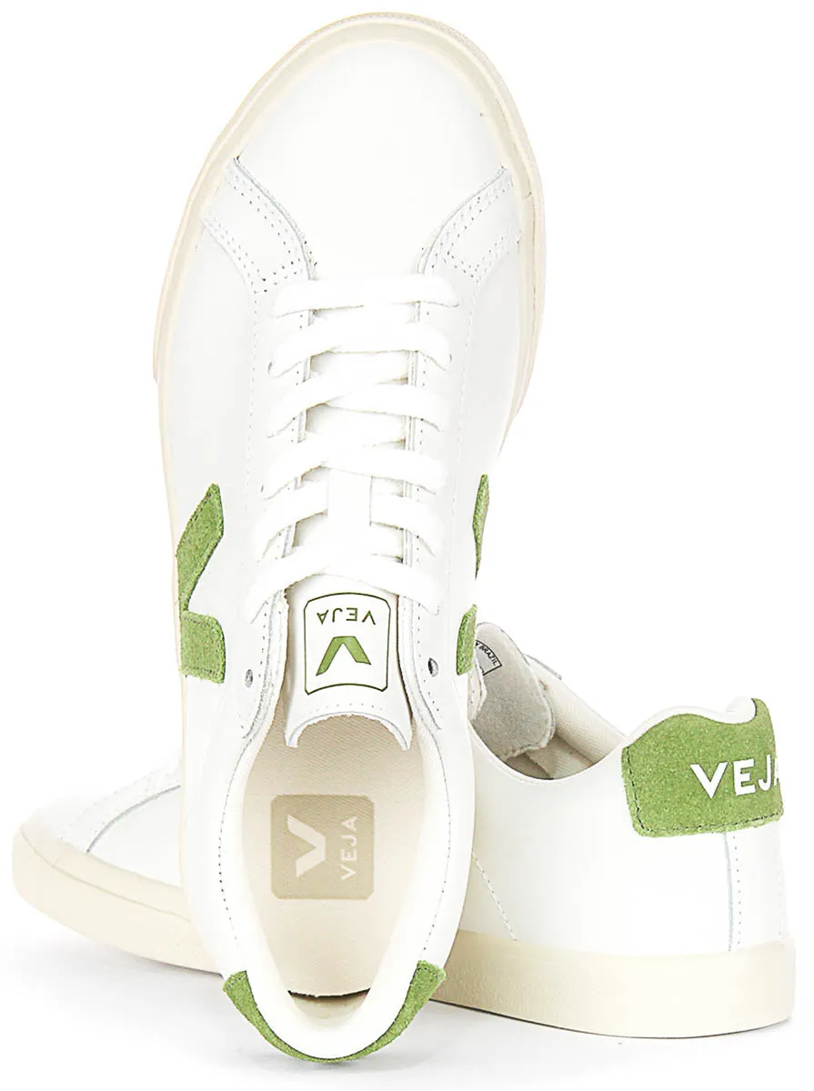 Lightweight Build Veja Esplar Logo In White Green For Women