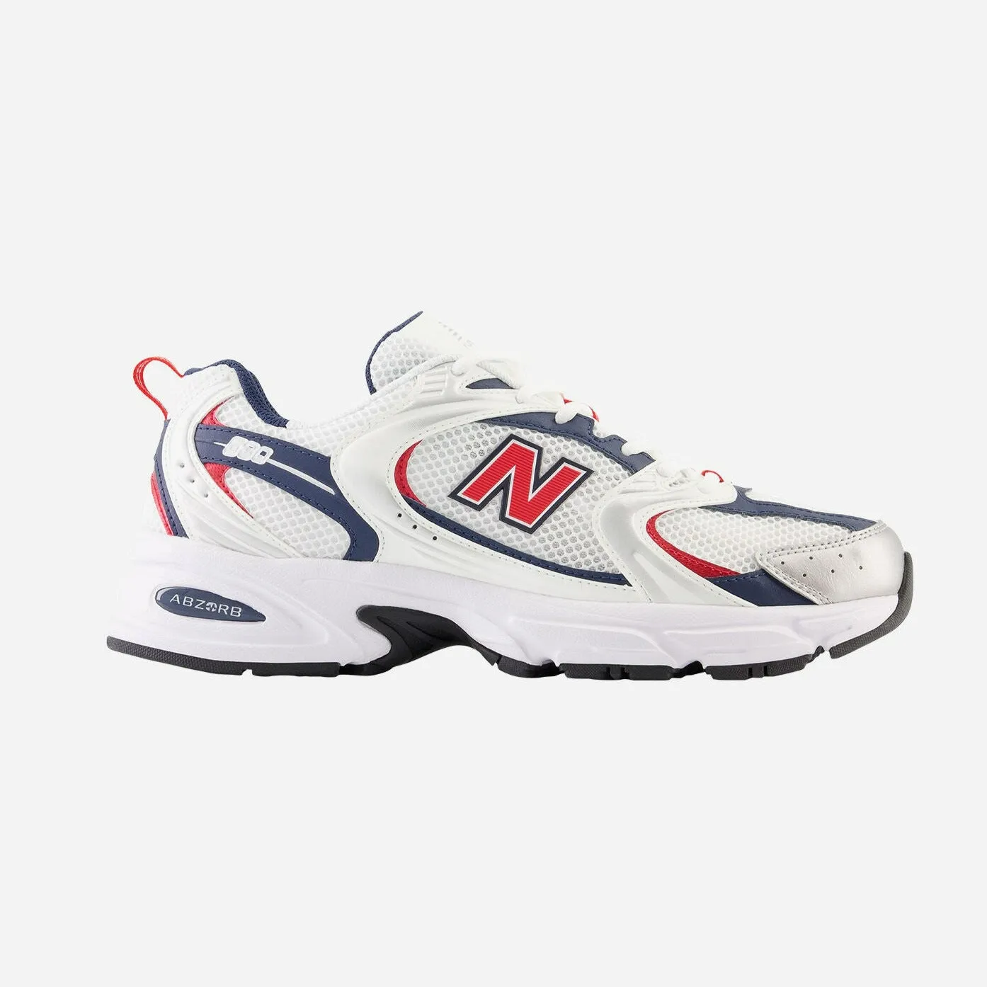 New Balance 530 MR530LO White Dark Blue Red Unisex (LF) Quick Slip Lightweight Ease
