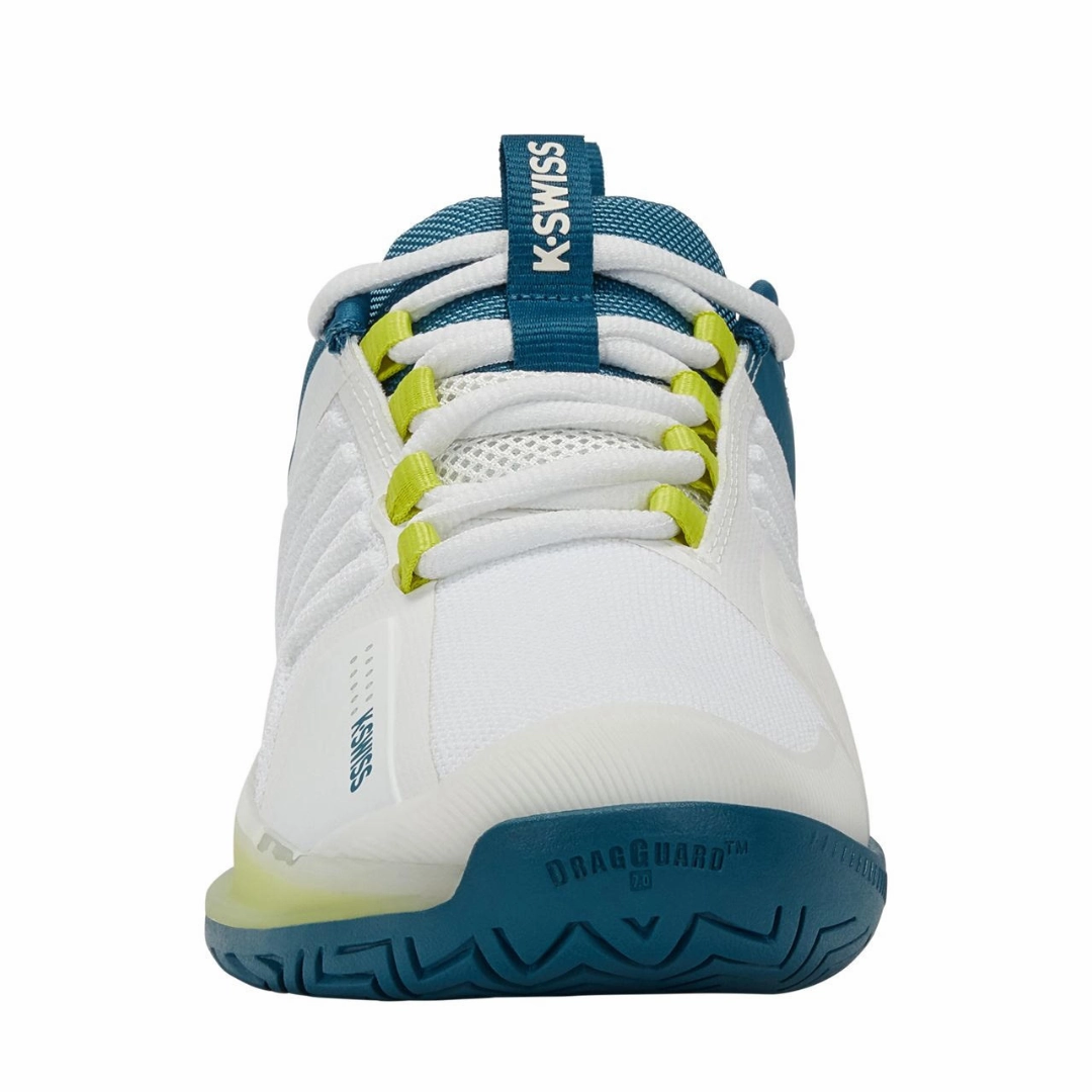 Lightweight Body Design K Swiss Ultrashot 3 AC Men Tennis Shoes - White/Celestial/Primrose