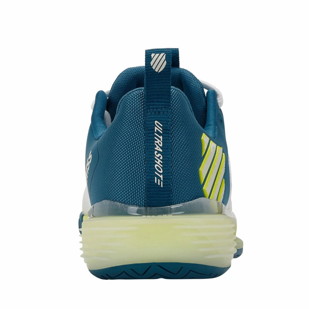 Lightweight Body Design K Swiss Ultrashot 3 AC Men Tennis Shoes - White/Celestial/Primrose