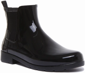 Hunter Chelsea Refined Gloss In Black Quick Step Fit
