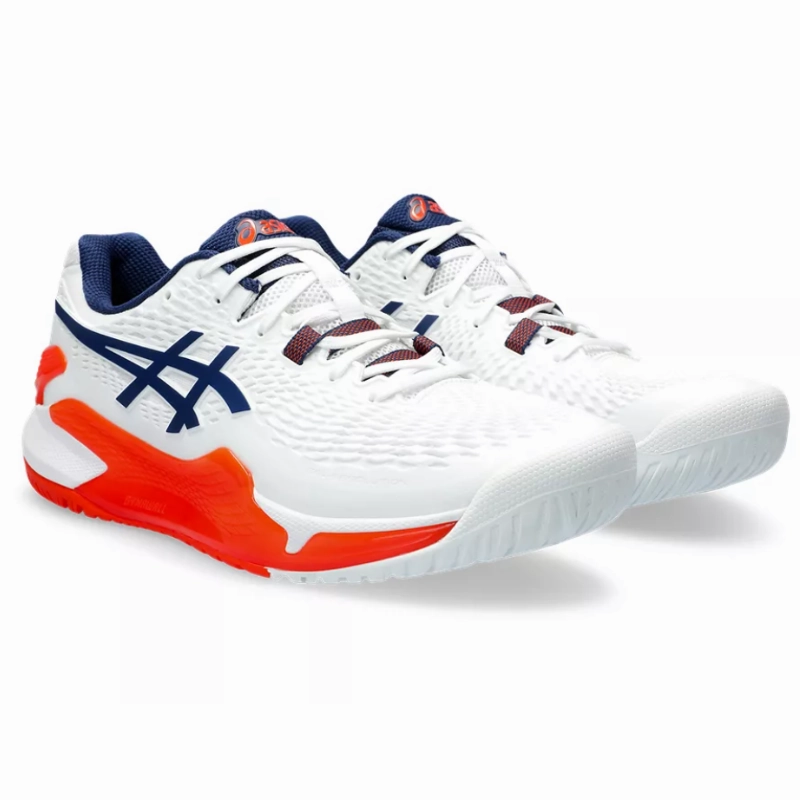 Lightweight Jump Asics Gel Resolution 9 White Blue Expance Men Tennis Shoes