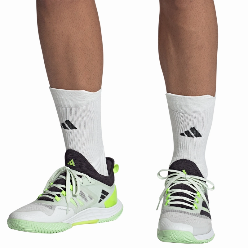 Lightweight Speed Adidas Adizero Ubersonic 4.1 Tennis Shoes - White/Black/Lucid Lemon
