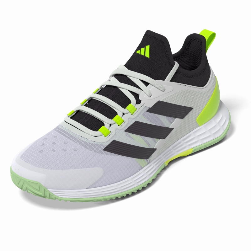Lightweight Speed Adidas Adizero Ubersonic 4.1 Tennis Shoes - White/Black/Lucid Lemon