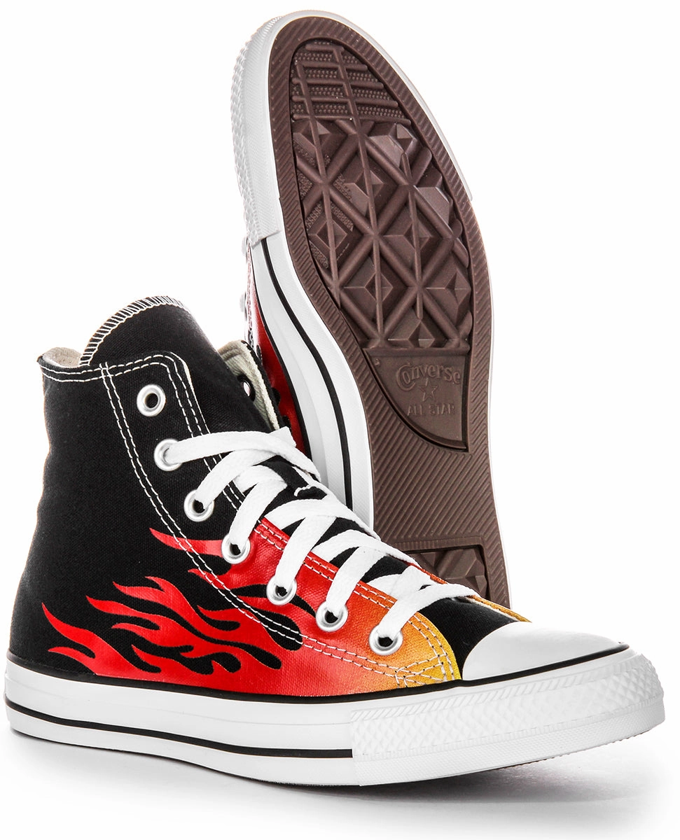 Lightweight Support Converse 171130C All Star Flame Hi In Black Red