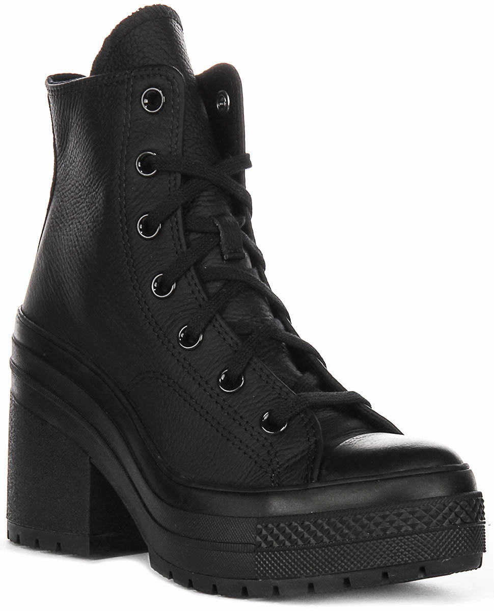 Converse Chuck 70 De Luxe A06145C In Black Leather Flexible Comfort Shoes. Fast Stride