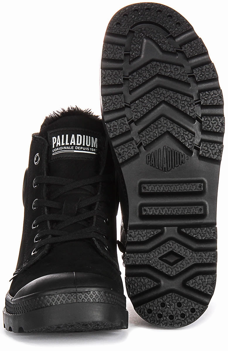 Lightweight Upper Palladium Pampa Hi Zip Winter Lined In Black