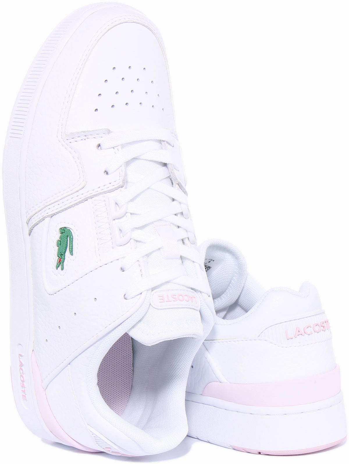 Long Wear Lacoste Court Cage In White Pink For Women