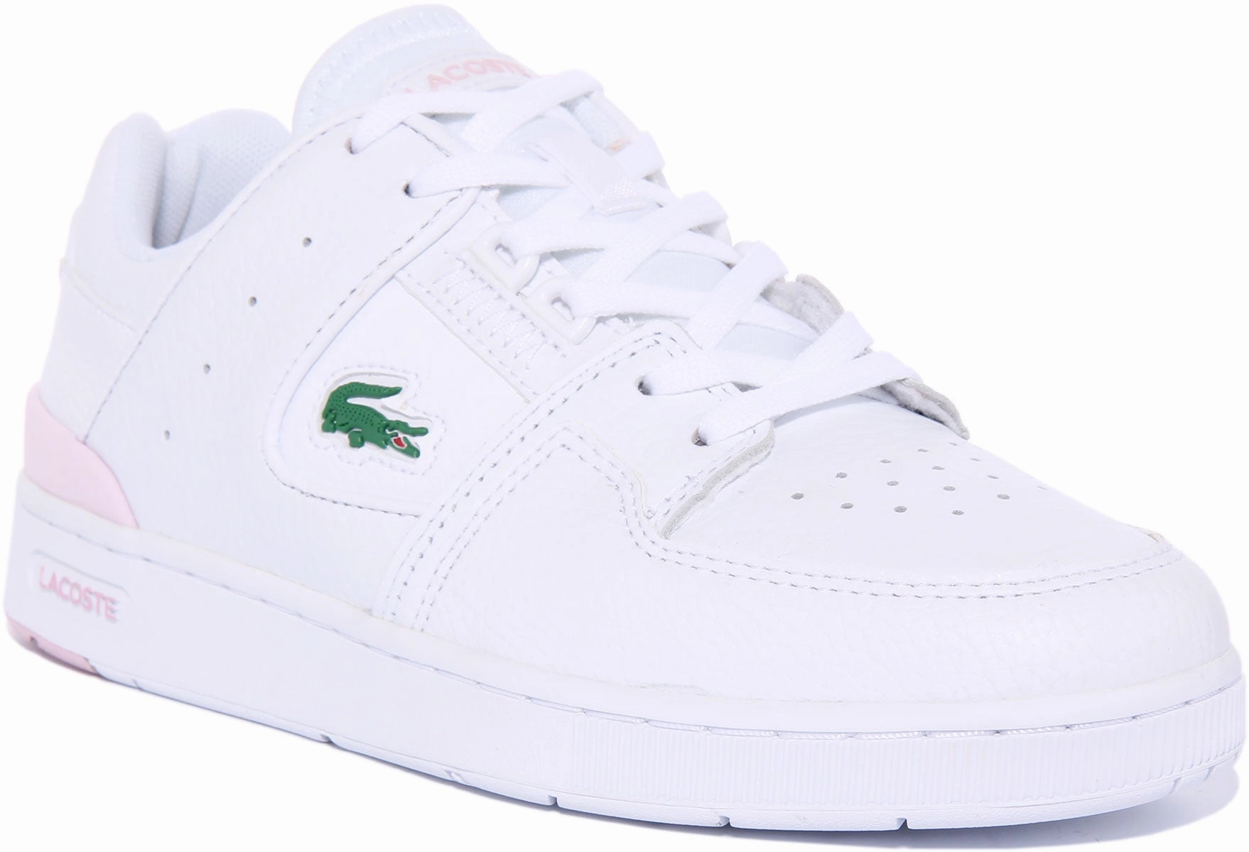 Lacoste Court Cage In White Pink For Women Anatomical design supports natural foot alignment