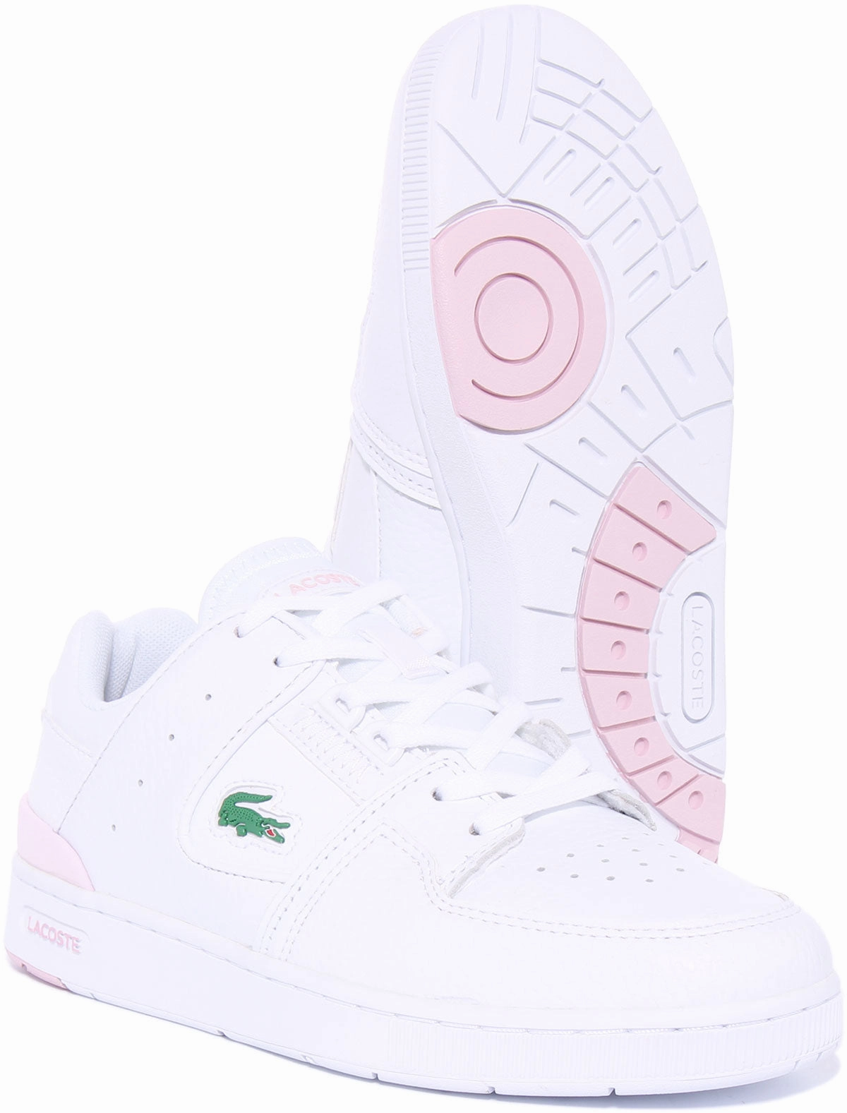 Long Wear Lacoste Court Cage In White Pink For Women