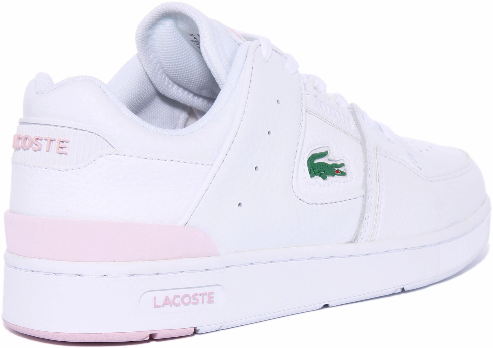 Long Wear Lacoste Court Cage In White Pink For Women