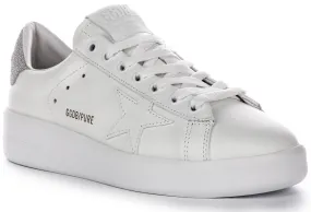 Golden Goose Pure Star New In White Silver For Women Breathable Core Urban Active