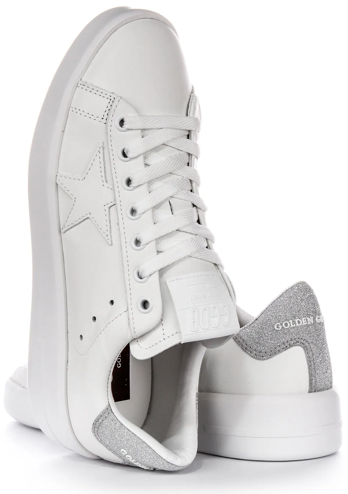 Loose Fit Golden Goose Pure Star New In White Silver For Women