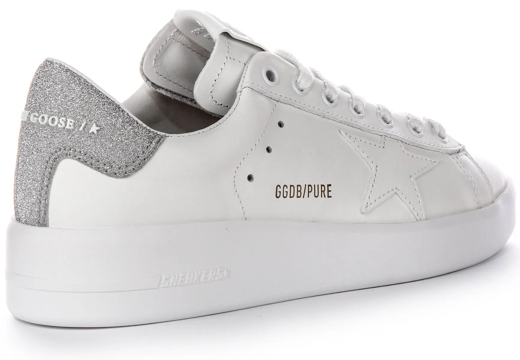 Loose Fit Golden Goose Pure Star New In White Silver For Women
