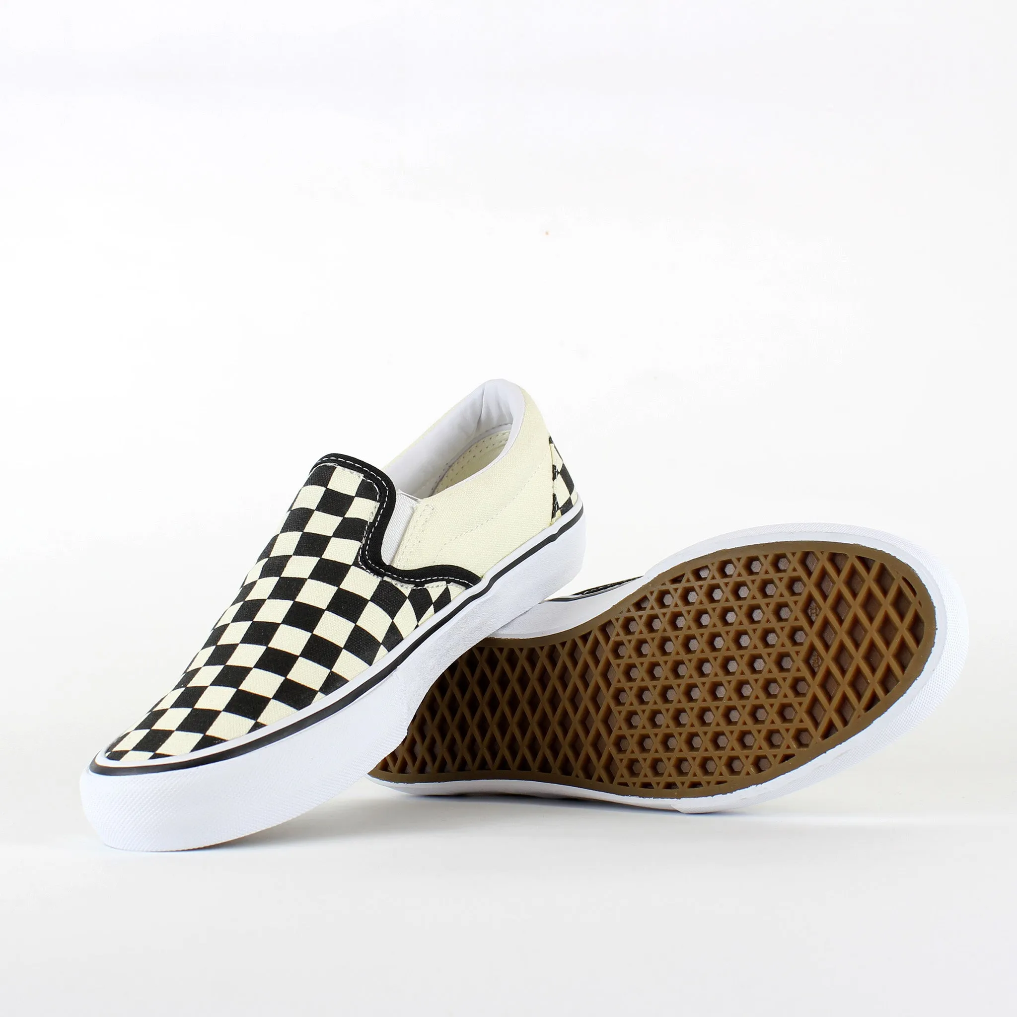 Low Profile Look Vans Skate Slip On Pro Black/White Checkerboard