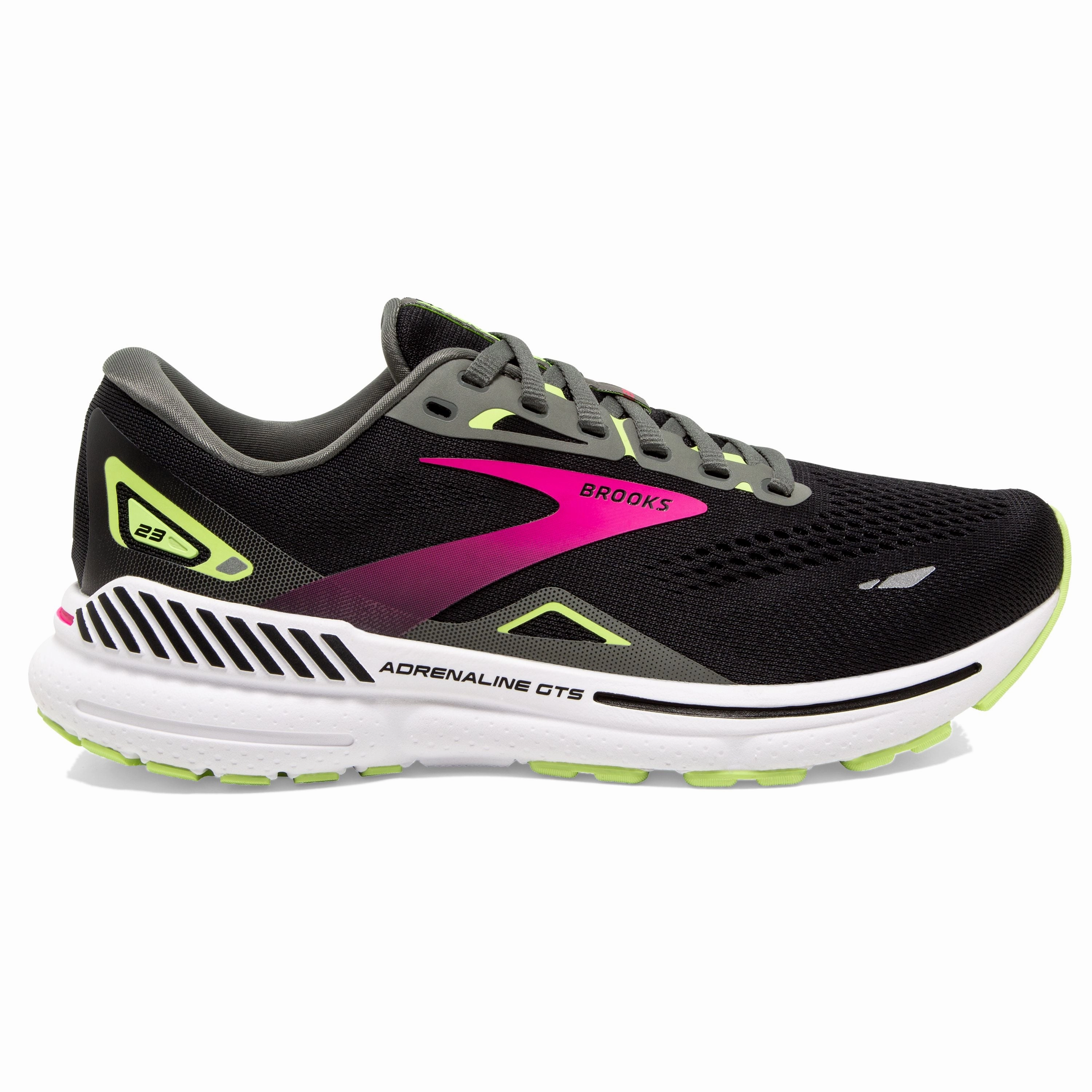 Low Profile Shoes W Brooks Adrenaline GTS 23 Black/Gunmetal/Sharp Green
