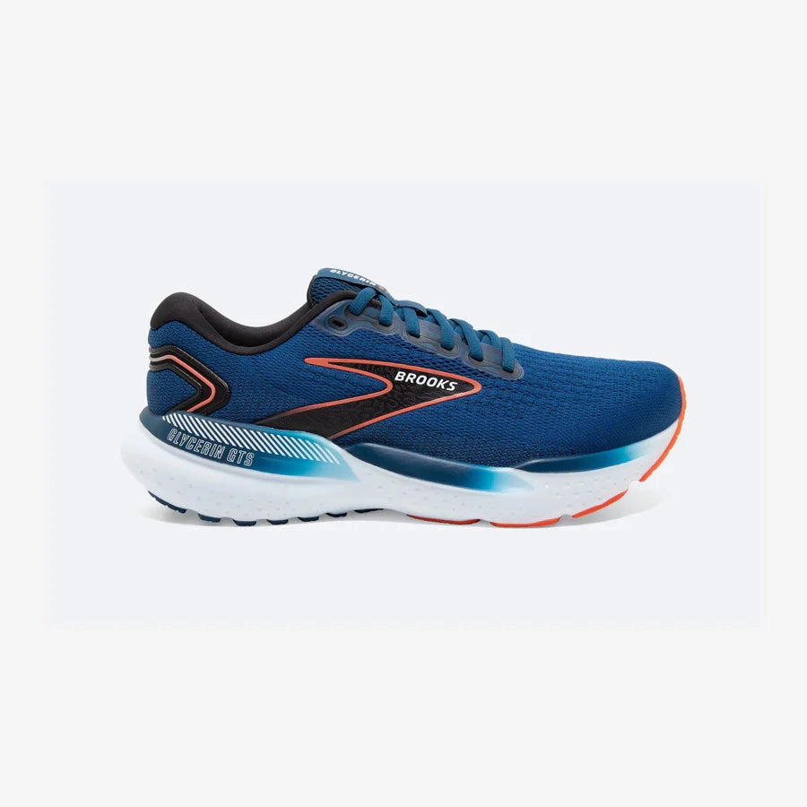 M Brooks Glycerin GTS 21 Blue Opal/Black/Nasturtium Support - centered
