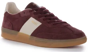 Foot Motion Boss Brandon Tennis Suede In Maroon For Men